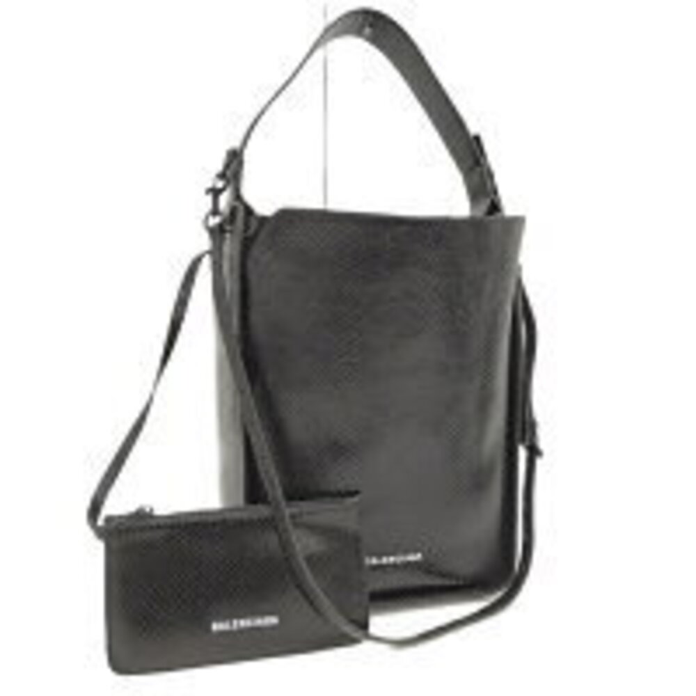 BALENCIAGA North South Shoulder Bag Leather Black